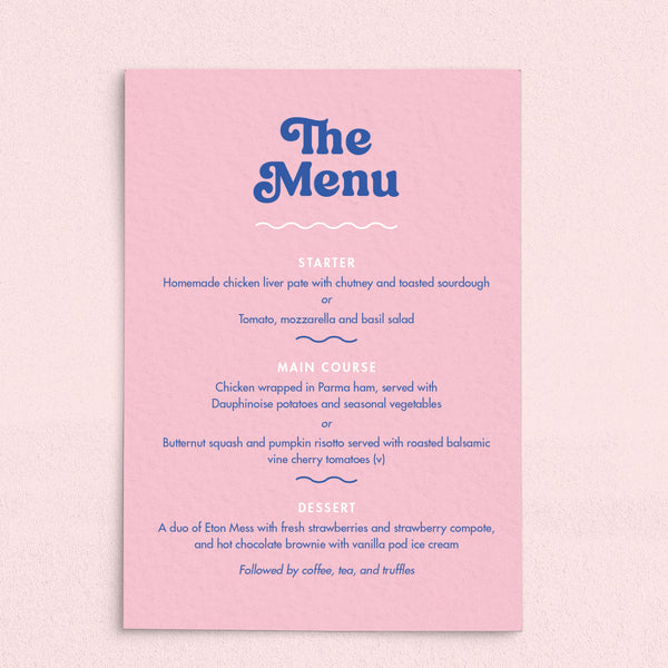 Candy Menu Cards