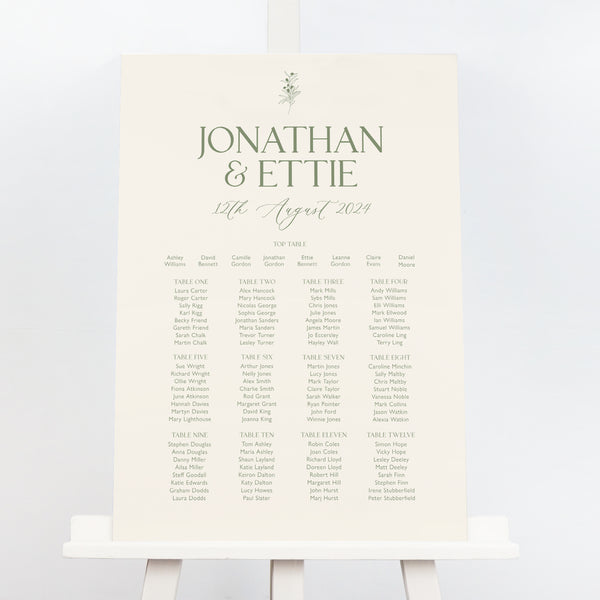 Ettie Wedding Table Plan