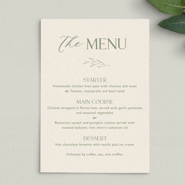 Ettie Menu Cards