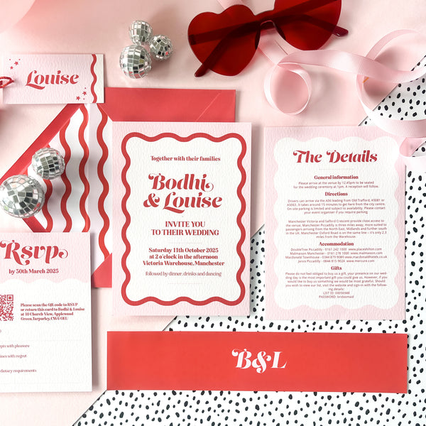 Megan Retro Wedding Invitation