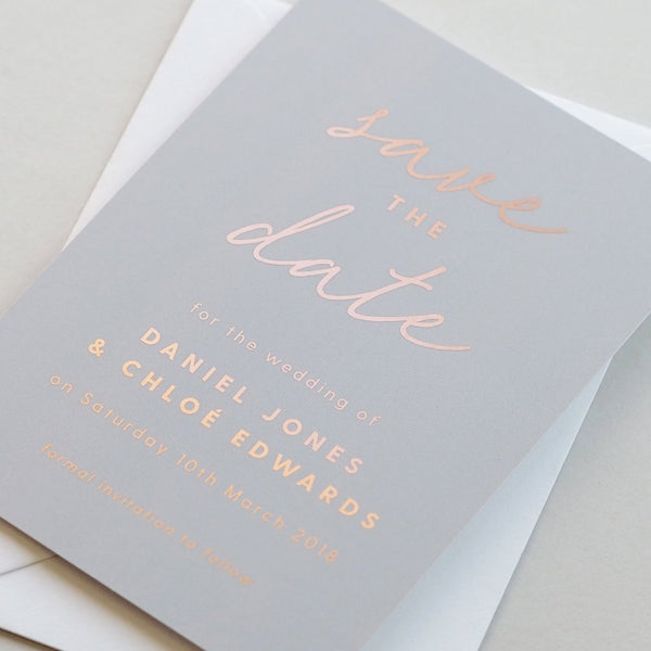 Rachel foil save the date card - Project Pretty