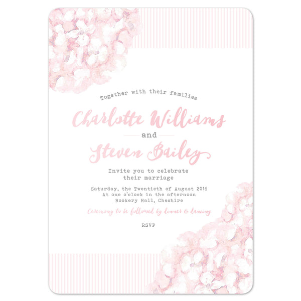 Hydrangea Pink Wedding Invitation - Project Pretty