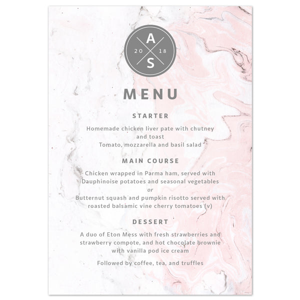 Marble Menu Cards - Project Pretty