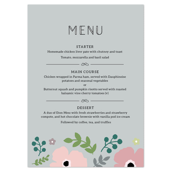 Poppy Menu Cards - Project Pretty